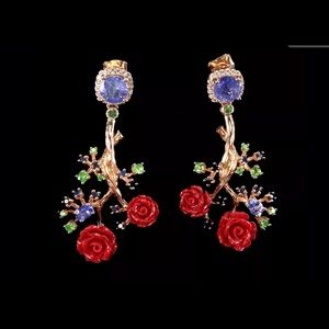 Deluxe Genuine Tanzanite Sapphire Earrings